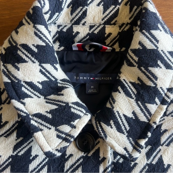 Tommy Hilfiger Navy and White Houndstooth Coat - Picture 2 of 7